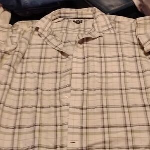 Men's St. Johns Bay Plaid Shirt - Blue and White Size3X